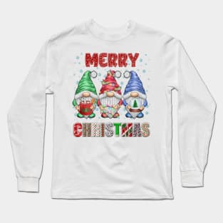 Merry Christmas Gnome Family Funny Xmas Tree Women Men Kids Long Sleeve T-Shirt